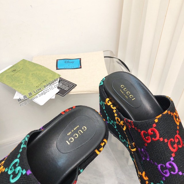 Gucci/Summer最新限量厚底拖鞋 gucci古馳新顏色拖鞋 dx3537